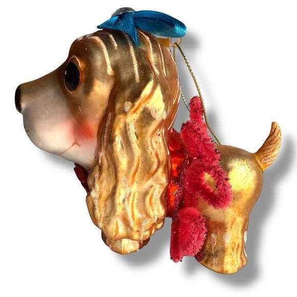 December Diamonds Anthropomorphic Cocker Spaniel Puppy Glass Christmas Ornament - Picture 8 of 16